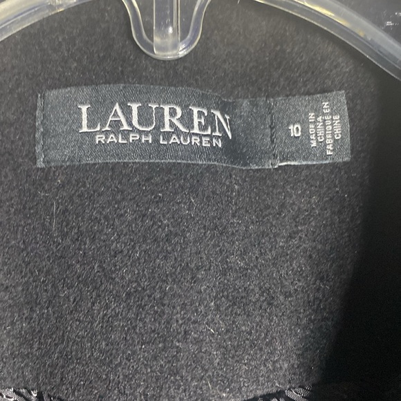 NWT Lauren Ralph Lauren Single Breasted Wool Blend Reefer Coat in Black size 10 - Picture 8 of 17